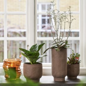 SUNNIVA Vase/Lyslygte i brun