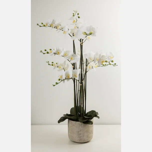 Silkebl. Orkidee/Pot, 9 grene