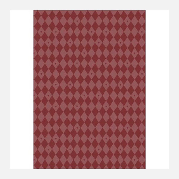 Papirrulle harlekin m/hjerter r�d/dessert rose 5 m/rulle