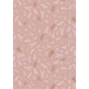 Papirrulle rosa m/bladmnster 5 m/rulle