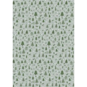 Papirrulle grn juleskov 5 m/rulle