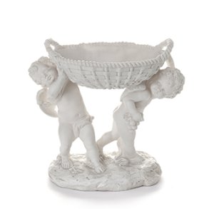 Skl, poly., hvid, med engel