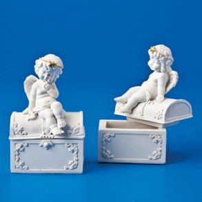 Engel, poly., smykkeskrin med lg 