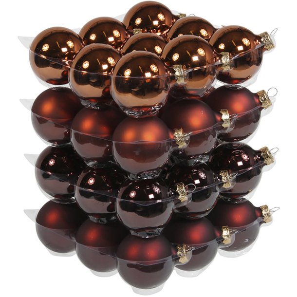 Glasskugler D6cm kobber blank/mat 36stk