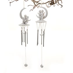 Vindspil, med engel, hvid