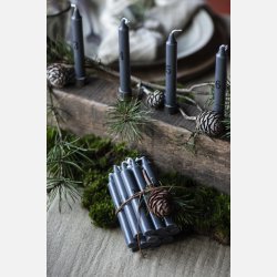 Kalenderlys 1-24 kertelys mrkegr m/sorte tal