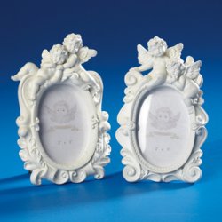 Fotoramme med 2 engle, poly.