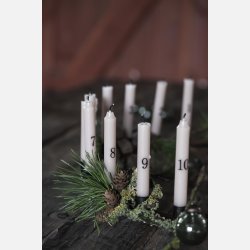 Kalenderlys 1-24 kertelys malva m/sorte tal