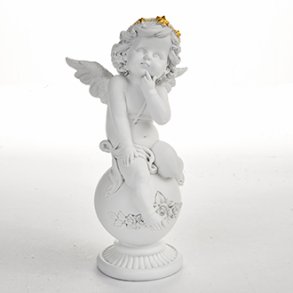 Engel med guldhrbnd p kugle