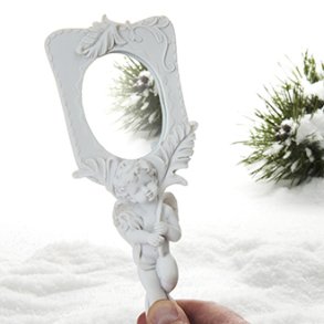 Engel med firkantet hndspejl