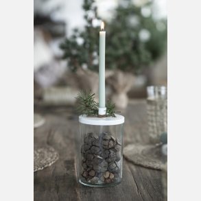 Stage glas t/kertelys metallg, creme