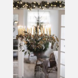 Kalenderlys 1-24 kertelys stvgrn m/sorte tal