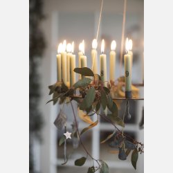 Kalenderlys 1-24 kertelys stvgrn m/sorte tal