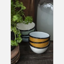 Skl emalje gul m/hvid indvendig