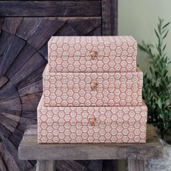 Chic Antique, Amilly �ske i bambus s�t af 3, coral
