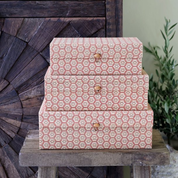 Chic Antique, Amilly �ske i bambus s�t af 3, coral