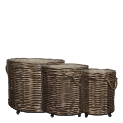 Chic Antique, Fransk Kurv m. hjul s�t af 3 rund