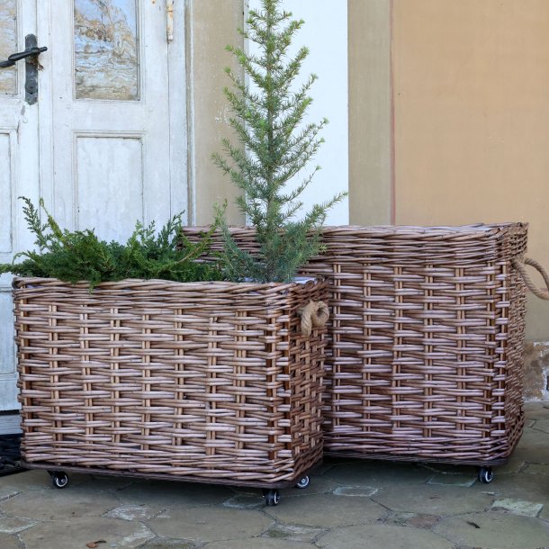Chic Antique, Fransk Kurv m. hjul s�t af 2 kisteform