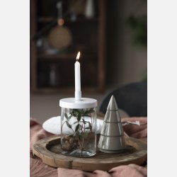 Kertelys bundt m/10 stk hvid