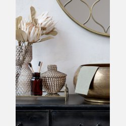 ternel Hndklde mini m. striber, oliven