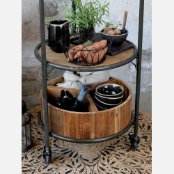  Tppe i jute m. mnster, 110 cm natur