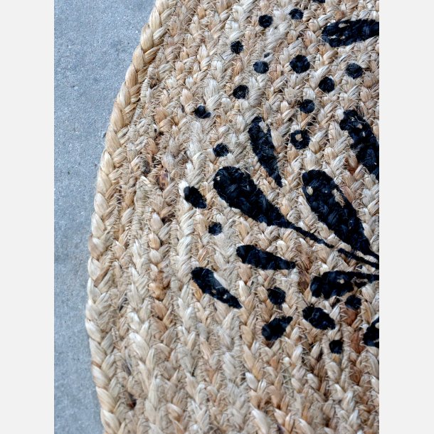  Tppe i jute m. mnster, 160 cm natur