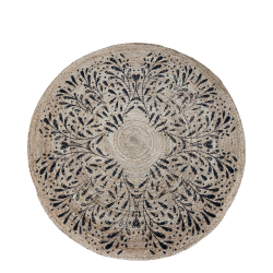  Tppe i jute m. mnster, 160 cm natur