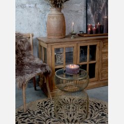  Tppe i jute m. mnster, 160 cm natur