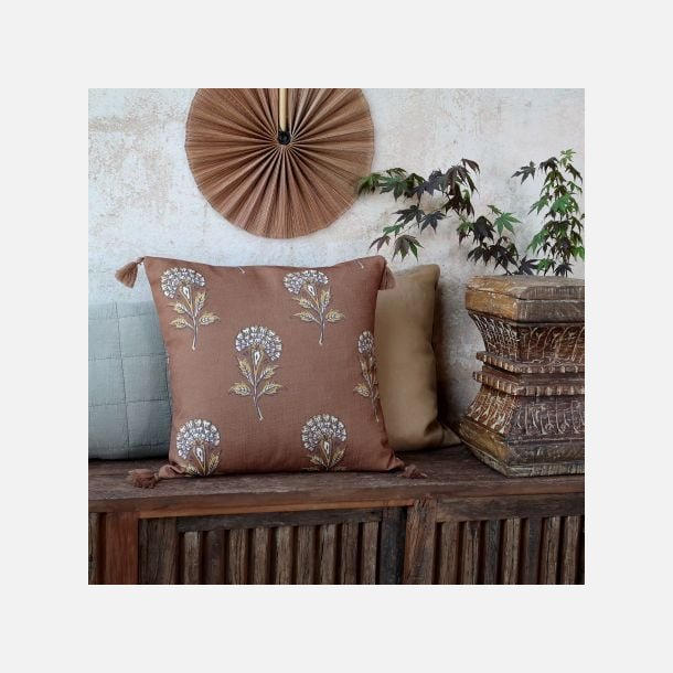 Aix Pudebetr�k m. kvaster og blomsterm�nster