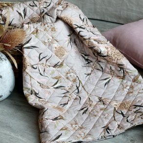 Chic Antique Aix Quilt m. blomsterm�nster, Taupe, 130x180 cm