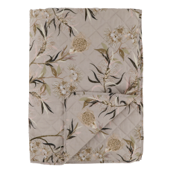 Chic Antique Aix Quilt m. blomsterm�nster, Taupe, 130x180 cm