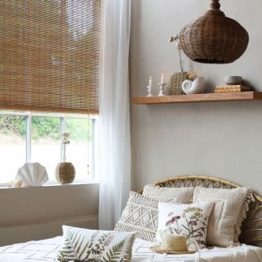 Rullegardin i bambus, B140/L160 cm