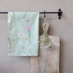 Aix Viskestykke m. blomster, L70/B50 cm verte