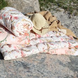 Aix Madras m. vilde blomster, L100/B60 cm creme