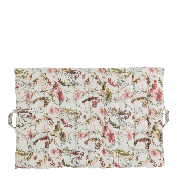 Aix Madras m. vilde blomster, L100/B60 cm creme