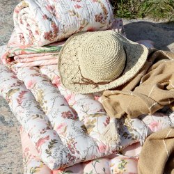 Aix Madras m. blomsterm�nster, L100/B60 cm rosa