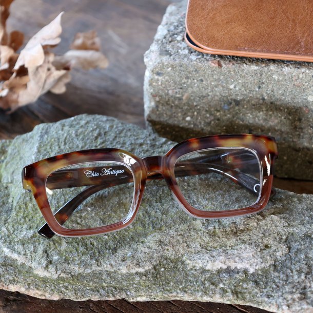 Lsebriller m. leopardmnster inkl. etui