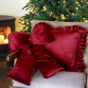 Sl�jfe i velour m. glimmer, cherry