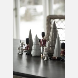 juletr med smalle riller, hvid