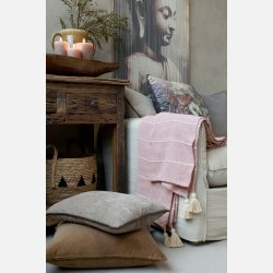 Chic Antique, Aix Plaid af overskudsgarn rosa