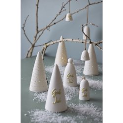 Klokke, hvid, st med 2 stk