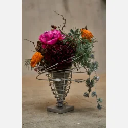 Metal vase m lysholder