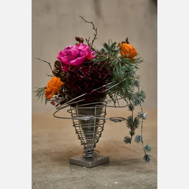 Metal vase m lysholder