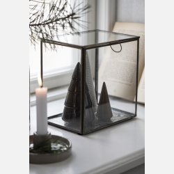 Mini Juletr stende rillet fra top til bund, brun