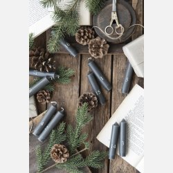 Kalenderlys 1-24 bedelys mrkegr m/hvide tal