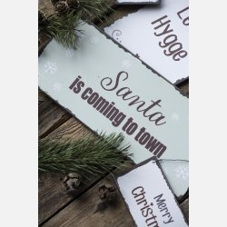 Metalskilt Santa is coming to town