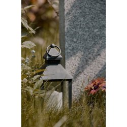 Lanterne med LED lys, antique slv