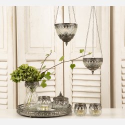 Ivy vase med antik slvkant, klar