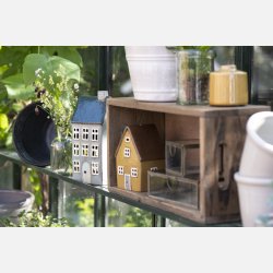 Hus t/fyrfadslys Nyhavn brunt tag uden skorsten, okker