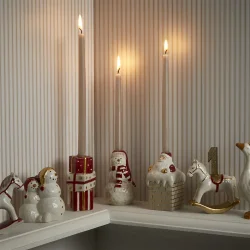 FIGUR SNEMAND T/KERTELYS I KERAMIK